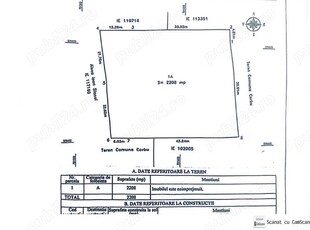Vand teren intravilan 2208 mp in Corbu!