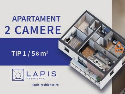 Apartament 2 camere 58 mp Direct de la Dezvoltator LAPIS Residence , Galata