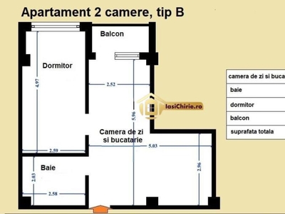 Apartament 2 camere open space Tip B, Etaj Intermediar, Visani