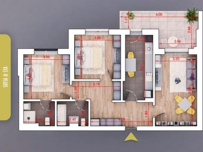 Apartament 3 Camere, , Metrou, Parcare Gratuita