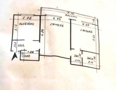 Apartament de vanzare cu 2 camere- Zona Podu Ros