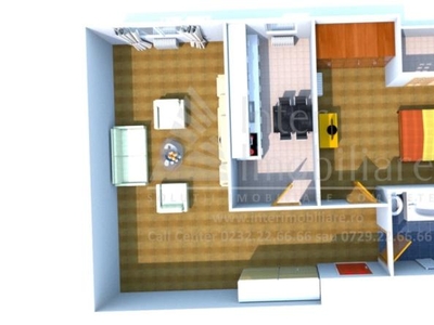 De vanzare apartament nou, 2 camere, decomandat, 59 mp, Pacurari, Popas Pacurari- Mega Image- Str. Soarelui, Cod 152507