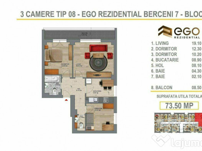 Discount 3 Cam 200m Metrou Berceni EGO Rezidential (Tip 08)