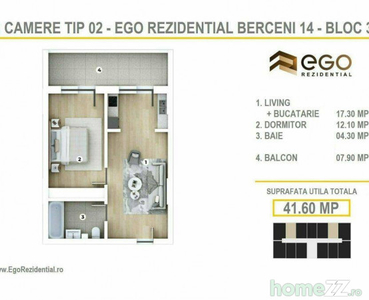 OFERTA 2 Camere + BONUS | EGO | Metrou Berceni (Tip 02)