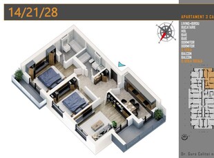 3 camere spatios - Titan Pallady metrou N Teclu