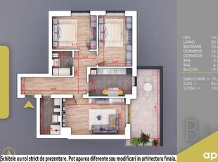 (AP. 3/1/B) 3 camere Theodor Pallady - Metrou Teclu - Estimobiliar