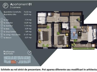 (AP.1/P) 3 camere Titan - Parcul Teilor - Metrou 1 Decembrie 1918 - Estimobiliar