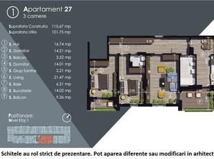 (AP.27/1) 3 camere Titan - Parcul Teilor - Metrou 1 Decembrie 1918 - Estimobiliar