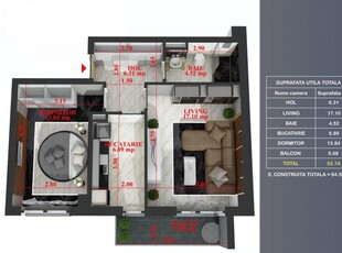 (AP.33/3/BL3) FINALIZAT 2 camere Titan - Theodor Pallady - Metrou Teclu - Estimobiliar