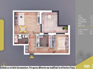 (AP.35/3/A) 2 camere Titan - Pallady - Metrou Teclu - Estimobiliar