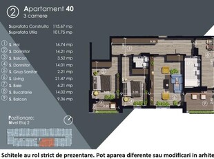 (AP.40/2) 3 camere Titan - Parcul Teilor - Metrou 1 Decembrie 1918 - Estimobiliar