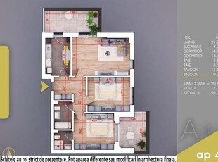 (AP.46/4/A) 3 camere Titan - Pallady - Metrou Nicolae Teclu - Estimobiliar