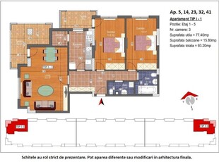 (AP.5/1/BL1) FINALIZAT 3 camere Titan - Pallady - Metrou Teclu - Estimobiliar