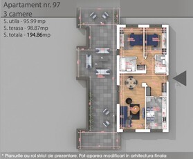 (AP.97/7) FINALIZAT-Parcare inclusa 3 camere Titan - Metrou 1 Decembrie 1918 - Estimobiliar