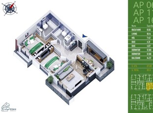 Apartament 3 camere decomandat Titan - Th. Pallady - Metrou Teclu - Estimobiliar