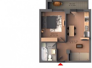 De vanzare apartament nou, 2 camere, semidecomandat, 44 mp, Bucium, 1,5 km pana la Mall Bucium, Cod 137352