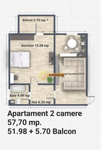 Apartament 2 camere Family Market Residence