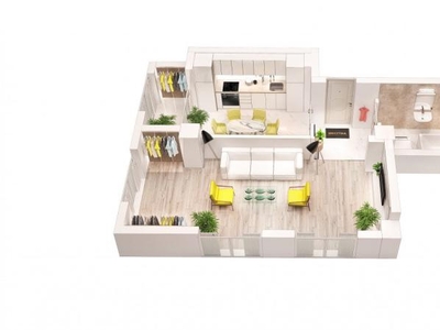 Apartament in bloc nou, 1 camera de 47 mp decomandat, zona Frumoasa