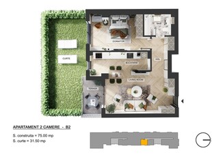 Apartament 2 camere | Pipera Plaza | Gradina privata | Bloc Finalizat