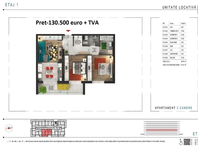 Garii, apartament cu 2 camere, semidecomandat, 52 900€ negociabil