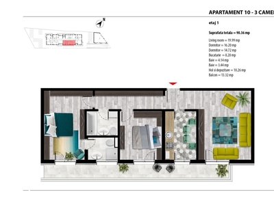 Apartament 3 camere, spatios si linistit, Susul de Sus, Floresti