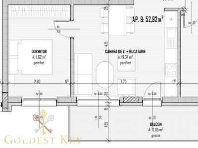 Apartament cu 3 camere și balcon. Raport preț calitate excelent!