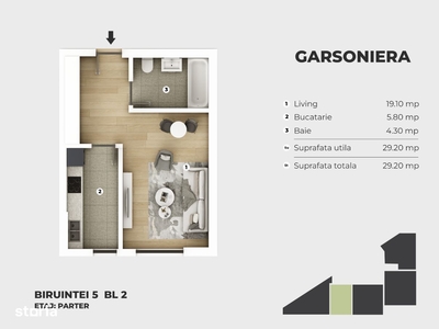 Berceni-Metrou Berceni-Garsoniera decomandata