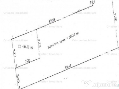 120Euro/mp Teren 252mp zona Centrala deschidere de 8m