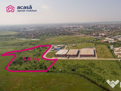 Teren industrial 28812 mp în Parcul Industrial UTA2 Arad