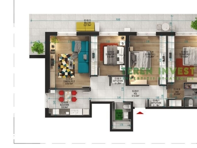 Apartament cu 2 camere,mobilat utilat modern ,zona Faleza