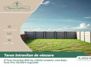 Teren intravilan 828 mp, utilitati complete, zona Bujac, Arad