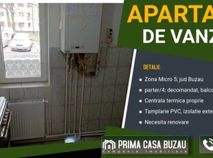 Apartament cu 2 camere in zona Micro 5 ~ parter ~ decomandat ~ Pret: 57.000 neg.