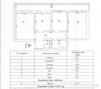 Apartament 3 camere Faleza Nord parter 69 mp plus 15 mp balcon