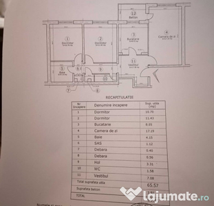 Apartament de 3 camere ( DECOMANDAT )- EROII REVOLUTIEI-B...