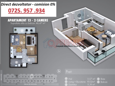 Nou pe piata - 500 metri Metrou Berceni - 2 camere