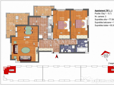 Titan-Theodor Pallady Apartament 3 camere 2 Bai Suprafata Ge