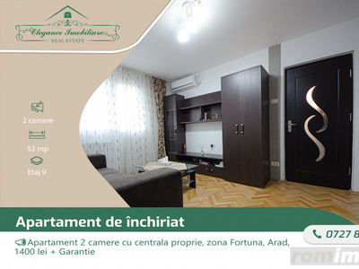 Apartament 2 camere cu centrala proprie, zona Fortuna, Arad