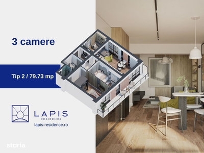 Lapis Residence, Ap. 3 camere, 80 mp, 2 bai, comision 0%