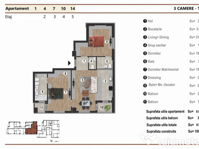 13 Septembrie Apartament 3 Camere 3 Bai Comision 0% Marriot