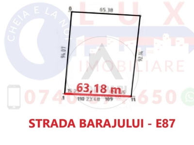 ID 7529 Teren INTRAVILAN pe Strada Barajuluiu - E87