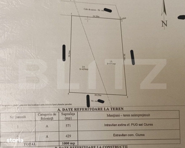 Teren pt casa 1000 mp in Ciurea la strada