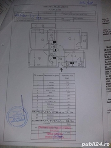 Apartament 3 camere,decomandat,confort 1,Lidl Baicului