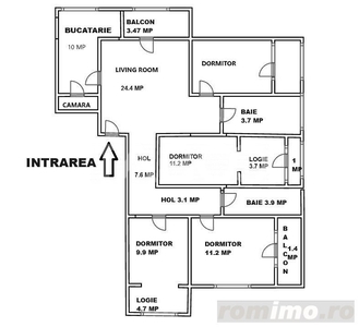 Apartament 5 camere pivnita si 4 balcoane bloc cu lift Turnisor