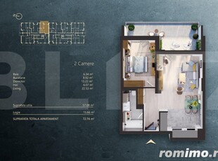 Apartament 2 camere intr-un Ansamblu rezidential Premium, zona Fabricii