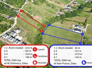 Teren intravilan de vânzare în Zalău două loturi generoase