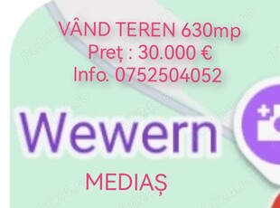 Vând teren în Mediaș Wewern 630mp