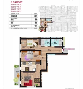 Apartament 3 camere + balcon | 85mp + 10mp | parcare | PET Friendly