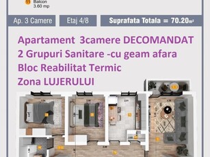 Apartament 3 camere Militari, metrou Lujerului