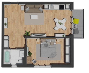 Apartament de 2 camere semifinisat, 57,45 mp, balcon 4,20, zona VIVO