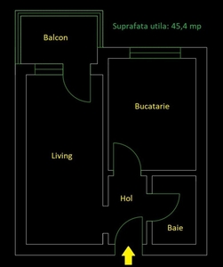 OPORTUNITATE DE INVESTITIE - Apartament 1 camera, model spatios, CUG - 1000 EURO / MP + TVA